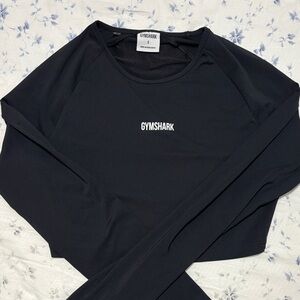 Gymshark Women's Black Long Sleeve Crop Tee